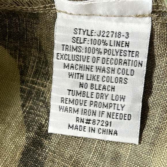 Johnny Was Adeline Embroidered Linen Camo Print Shift Dress w Side Buttons Med. - Picture 13 of 16